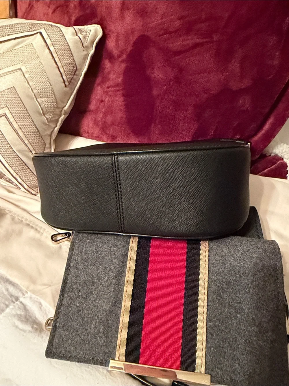 Kate Spade Saffiano leather “Make it Mine” Black Crossbody Satchel bag